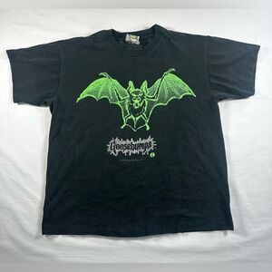1996 Goosebumps Neon Green Bat Horror RL Stein Nickelodeon Vintage Size 18 Black
